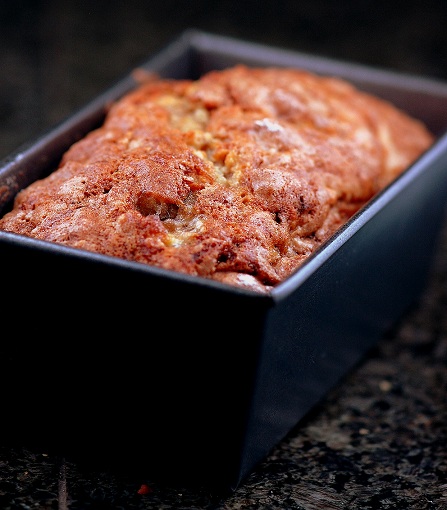 banana bread with cinnamon swirl